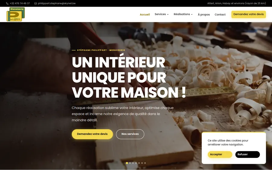 Site Stéphane Philippart Menuiserie